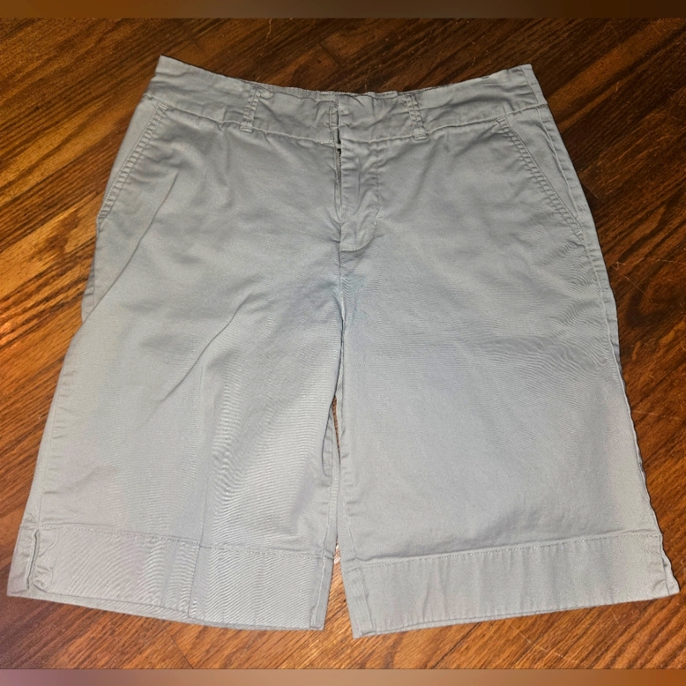 Cherokee Khaki Bermuda Shorts Classic Flat Front Size 4